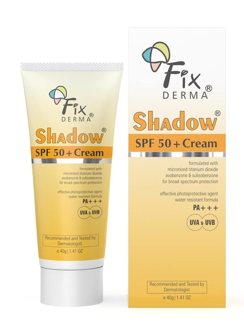 shadow sunscreen spf 50 plus cream sunscreen for dry skin uva and uvb protection non greasy and water resistant 40gm