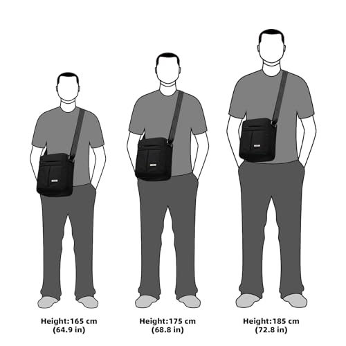 KL928 Men's Messenger Bag - Crossbody Shoulder Bags Travel Bag Man Purse Casual Sling Pack for Work Business (1401-2-Black) - Image 5
