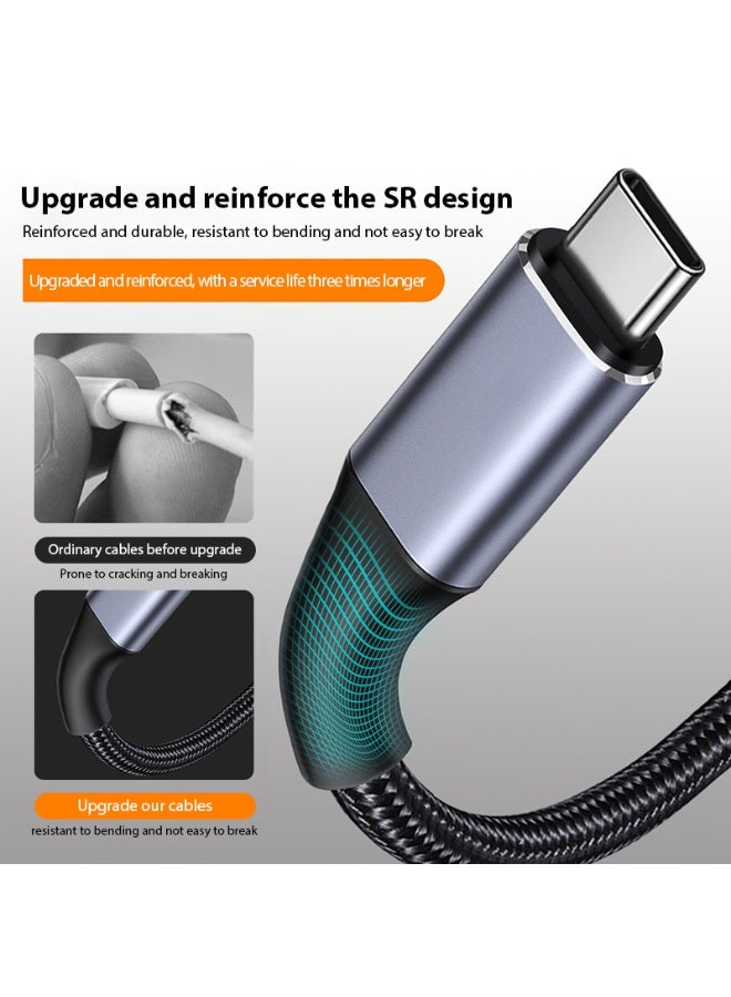 USB C Cable 1M / 1.5M Nylon Braided 100W Power Delivery PD Fast charge Cable USB type C To type-C For iPhone 16 15 Pro Max iPad MacBook Samsung Laptop Lenovo Dell Xiaomi - Image 3