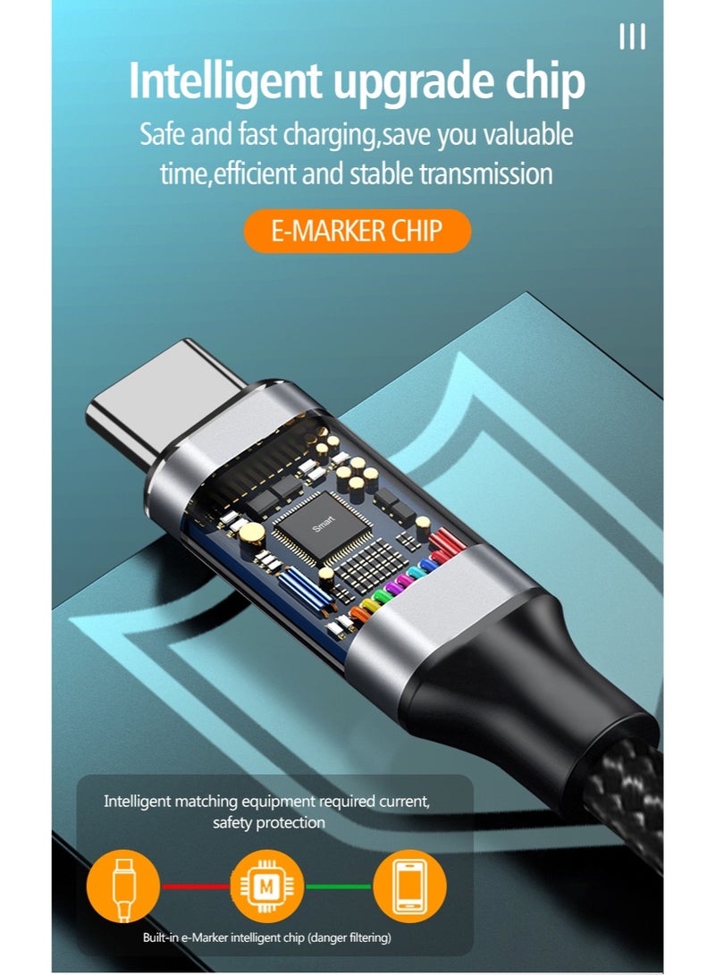 USB C Cable 1M / 1.5M Nylon Braided 100W Power Delivery PD Fast charge Cable USB type C To type-C For iPhone 16 15 Pro Max iPad MacBook Samsung Laptop Lenovo Dell Xiaomi - Image 2