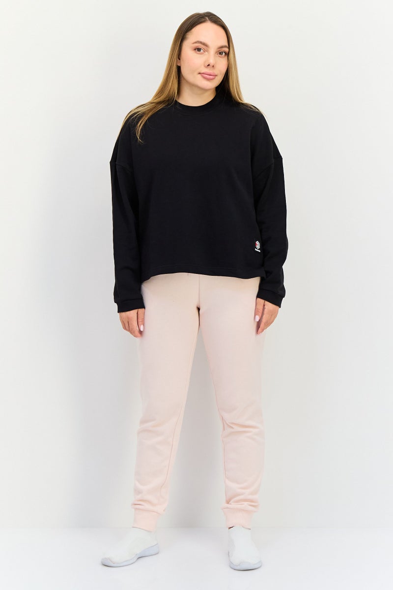 Reebok Women Classic Fit Brand Logo Long Sleeve Outdoor Sweatshirt, Black - Image 4