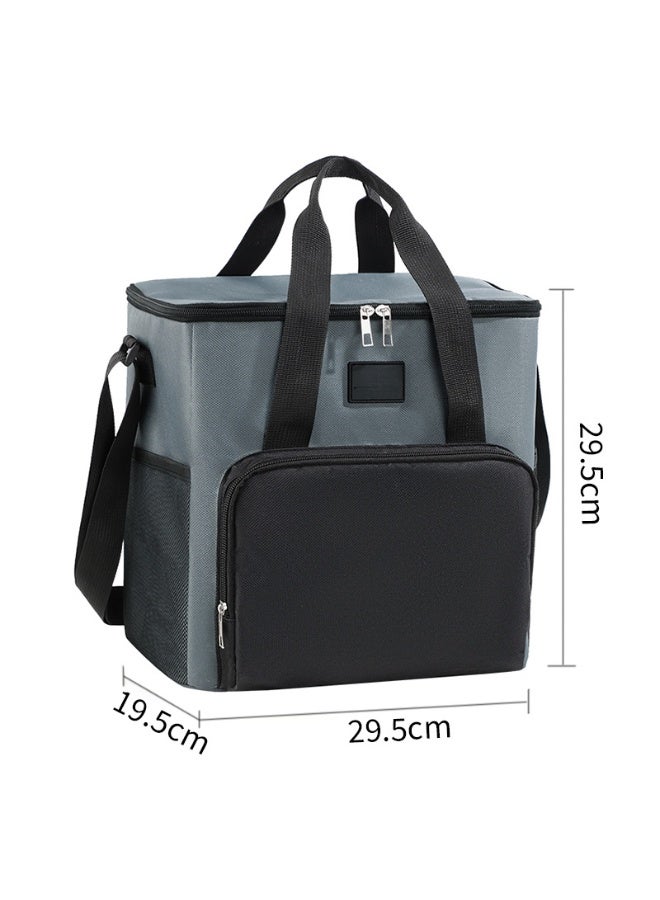 Insulated Lunch Box for Men & Women - Leak-Proof Cooler Lunch Bag with 4 Pockets, Adjustable Strap, Ideal for Work, Picnic, Travel - Green/Black, 29.5×19.5×29.5cm - Image 2