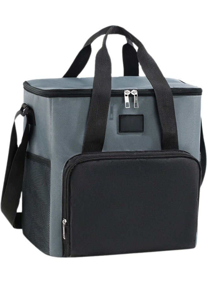 Insulated Lunch Box for Men & Women - Leak-Proof Cooler Lunch Bag with 4 Pockets, Adjustable Strap, Ideal for Work, Picnic, Travel - Green/Black, 29.5×19.5×29.5cm - Image 1