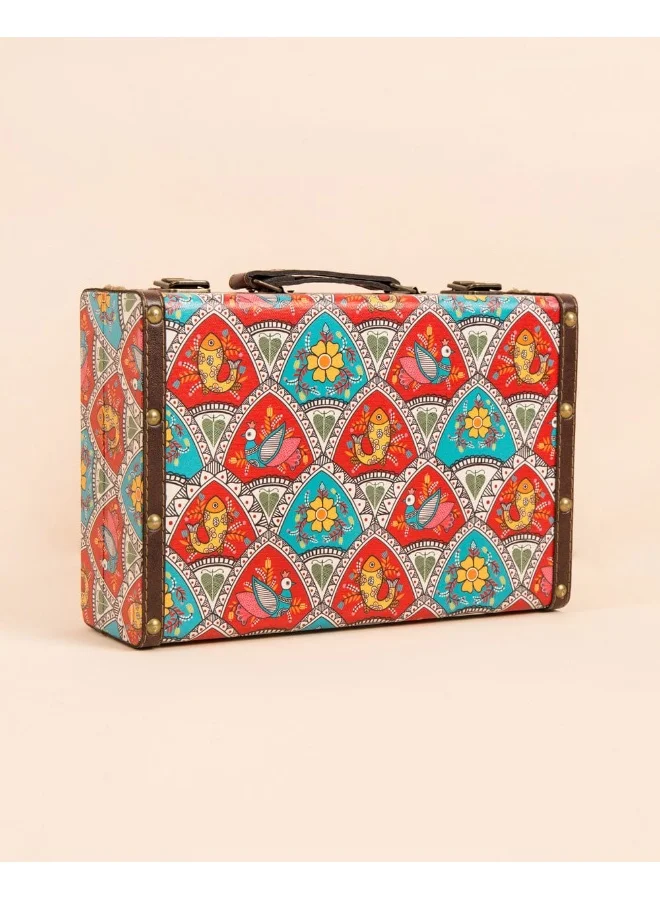 Chumbak Ornate Cows Suitcase - Yellow
