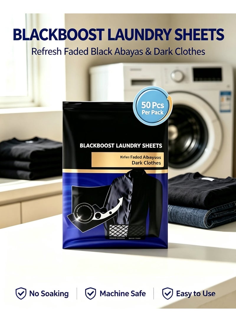 دكتور بيكمان Black & Fibre Refresh 3 في 1: يعتني بالألياف، يُعيد حيوية اللون الأسود، ويحمي من البهتان. صبغة ملابس (أوراق لتجديد سواد الملابس في الغسالة) - 50 ورقة. - Image 1