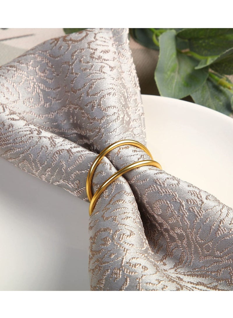 SYOSI Gold Napkin Rings, 12 Pieces Metal Spiral Napkin Rings, Napkin Holders Buckles for Wedding, Dinner Party, Buckles Simple Alloy Napkin Rings Serviette, Table Decorations  - Image 3