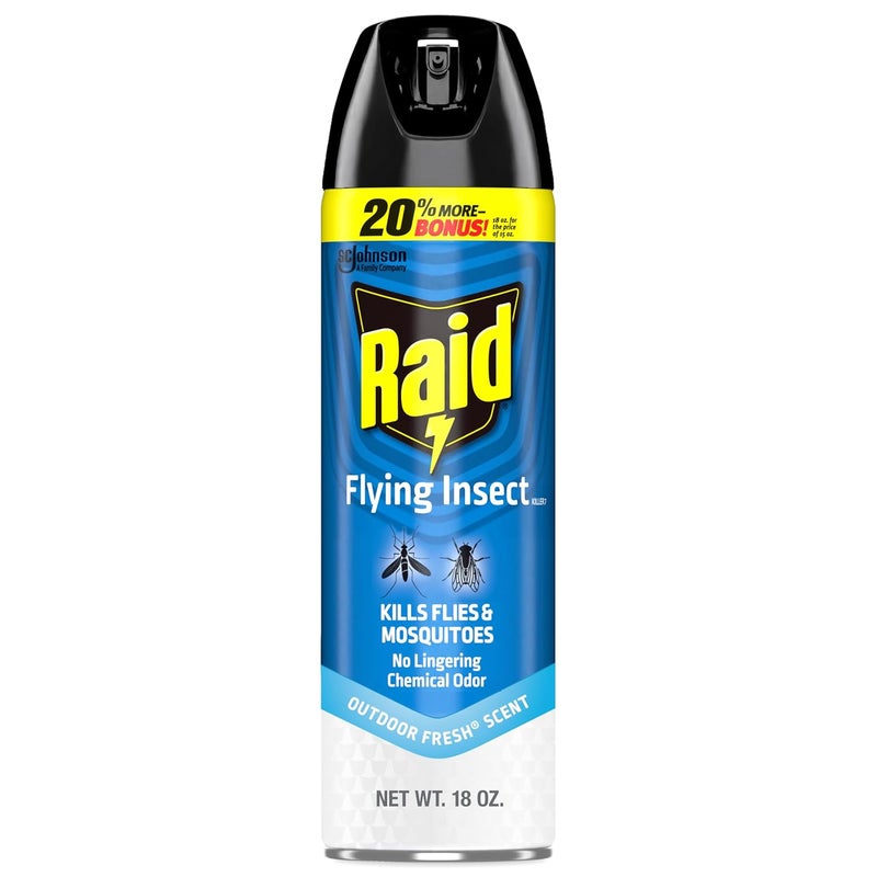 Raid Flying Insect Killer 7, Insecticide Spray with Outdoor Fresh Scent, 18 fl oz - Image 1