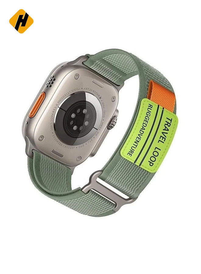 HuHa Modified Nylon Strap Compatible with Apple watch Series Ultra 2 | 9 | 8 Ultra | 8 | 7 | 6, 49/45/44/42 mm, Breathable Nylon Strap with Buckle adhesive closing  - Image 1