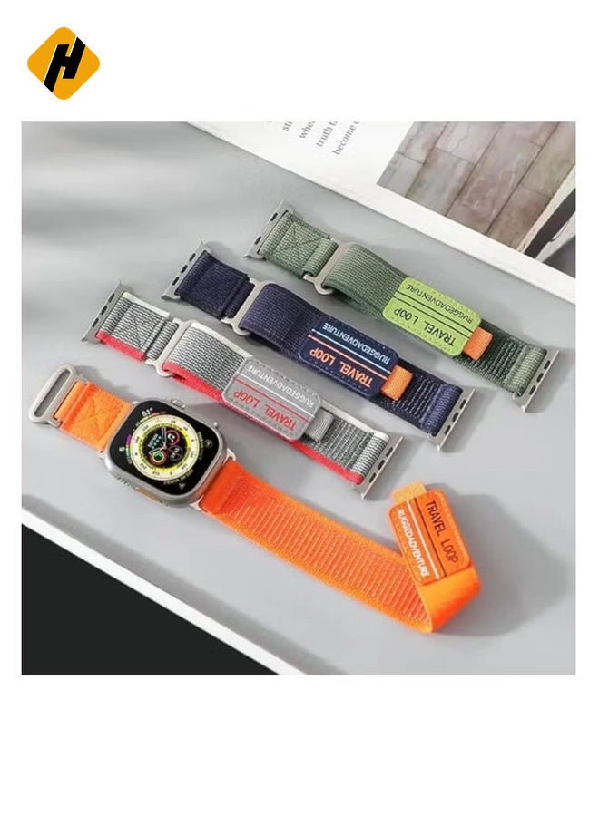 HuHa Modified Nylon Strap Compatible with Apple watch Series Ultra 2 | 9 | 8 Ultra | 8 | 7 | 6, 49/45/44/42 mm, Breathable Nylon Strap with Buckle adhesive closing  - Image 5