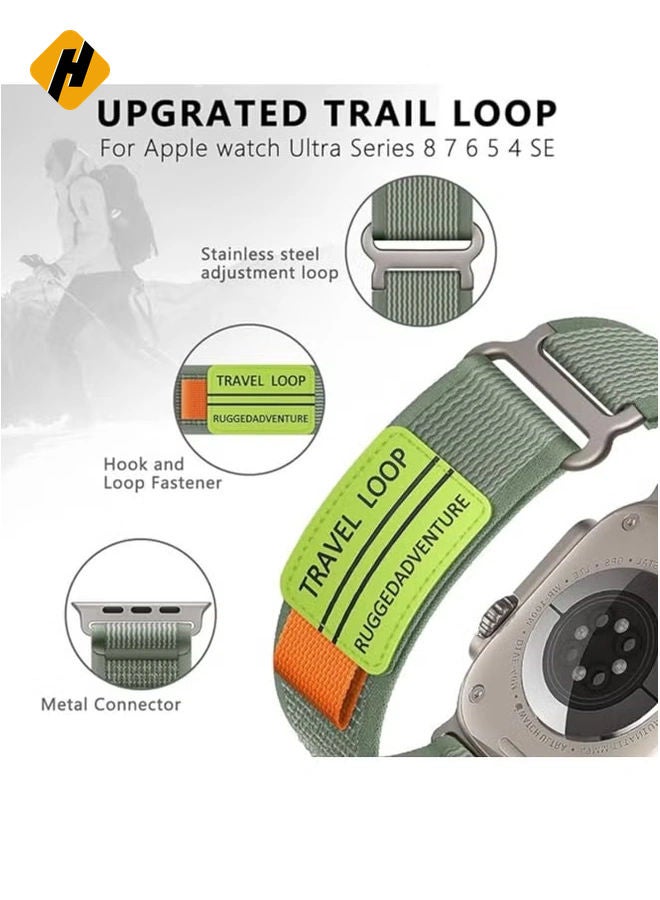 HuHa Modified Nylon Strap Compatible with Apple watch Series Ultra 2 | 9 | 8 Ultra | 8 | 7 | 6, 49/45/44/42 mm, Breathable Nylon Strap with Buckle adhesive closing  - Image 3