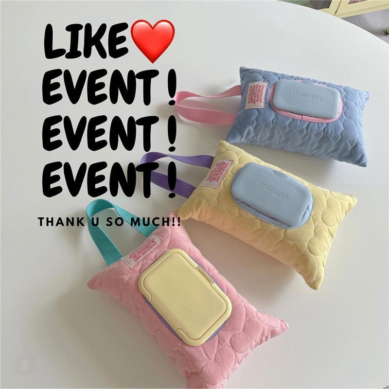 Korean Ins Macaron Series Wet Tissue Cover Convenient Removable Flip-Top Tissue Box Baby Stroller Tissue Hanging Bag - Image 4