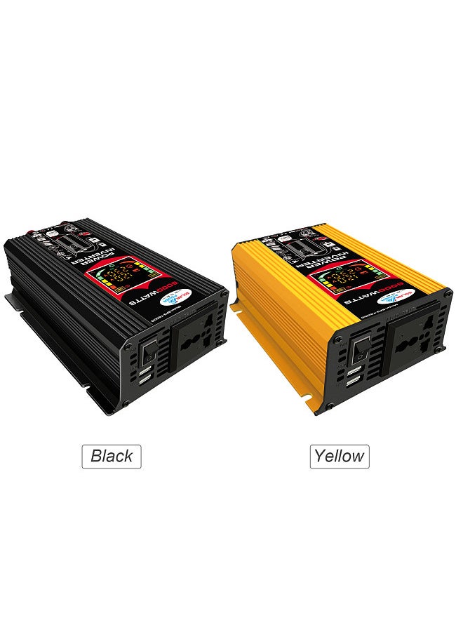 Generic - Modified Sine Wave Inverter High Frequency 6000W Power Watt Power Inverter DC12V-AC220V Converter Car Power Charger Inverter with 2.1A Dual USB Port Battery Clips Car Cigarette Plug LCD Display Screen - Image 1