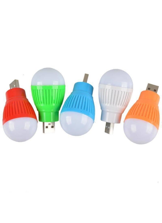 Generic - USB Small Light Bulb Color LED Mini Light Wireless Computer Mobile Power Emergency Light LED Small Desk Lamp-Color:Red - Image 1