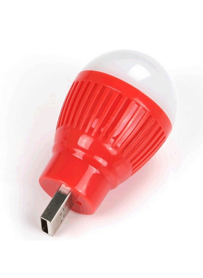 Generic - USB Small Light Bulb Color LED Mini Light Wireless Computer Mobile Power Emergency Light LED Small Desk Lamp-Color:Red - Image 1