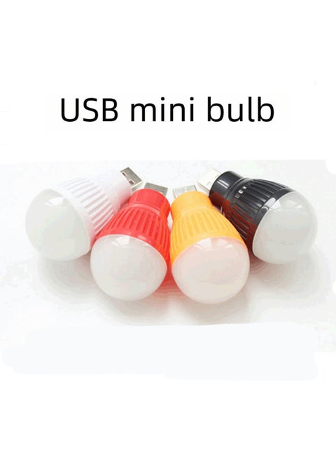 USB Small Light Bulb Color LED Mini Light Wireless Computer Mobile Power Emergency Light LED Small Desk Lamp-Color:Red