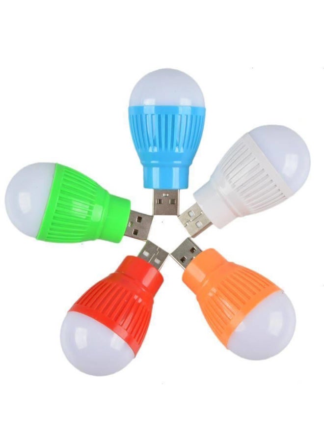 Generic - USB Small Light Bulb Color LED Mini Light Wireless Computer Mobile Power Emergency Light LED Small Desk Lamp-Color:Red - Image 1