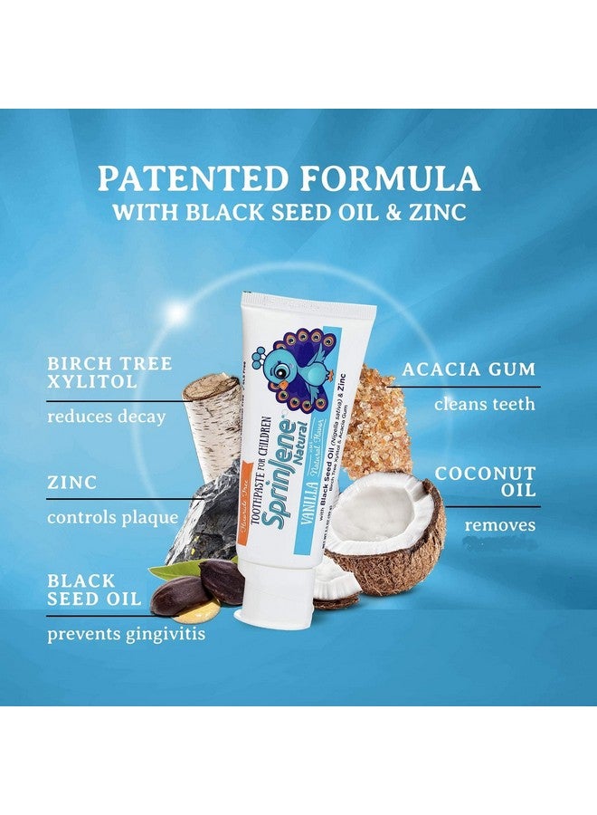 سبرين جين معجون أسنان سبرينجين الطبيعي للأطفال، بنكهة الفانيليا | معجون أسنان طبيعي للأطفال | معجون أسنان خالٍ من الفلورايد للأطفال الصغار | عبوة من قطعتين - Image 3