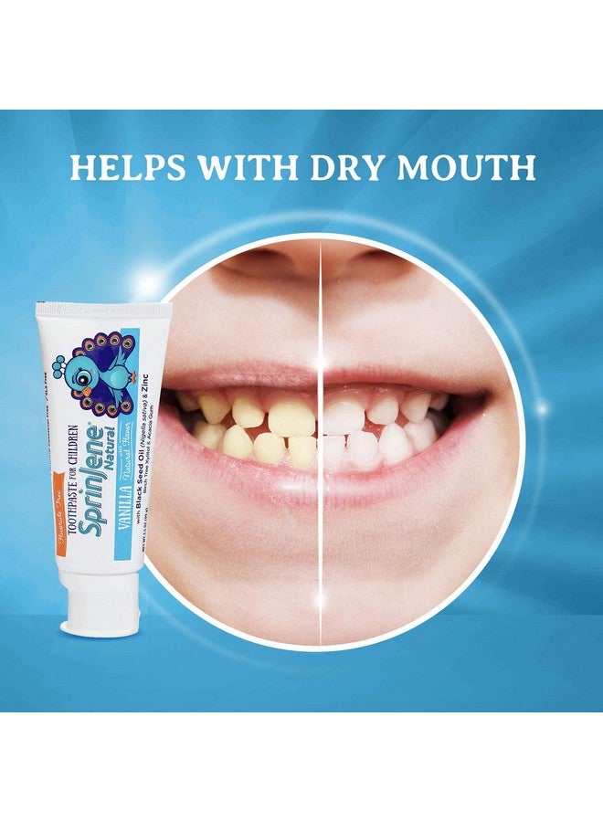 سبرين جين معجون أسنان سبرينجين الطبيعي للأطفال، بنكهة الفانيليا | معجون أسنان طبيعي للأطفال | معجون أسنان خالٍ من الفلورايد للأطفال الصغار | عبوة من قطعتين - Image 5