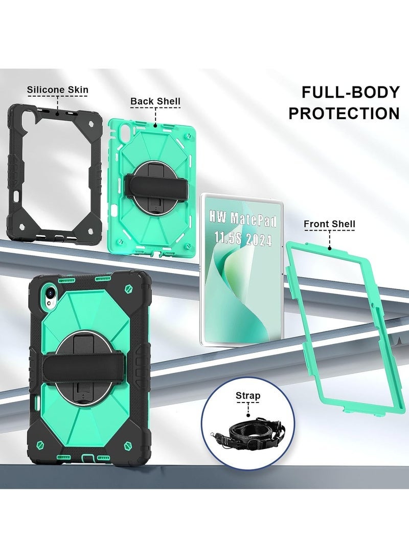 general Shockproof Case Compatible with Huawei MatePad 11.5 S 2024 Case, Anti-Scratch High Grade Tablet Cover with Kickstand & Shoulder/Hand Strap Protective Shockproof Case - Image 2