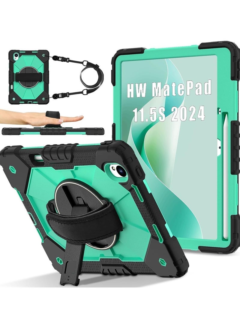 general Shockproof Case Compatible with Huawei MatePad 11.5 S 2024 Case, Anti-Scratch High Grade Tablet Cover with Kickstand & Shoulder/Hand Strap Protective Shockproof Case - Image 1