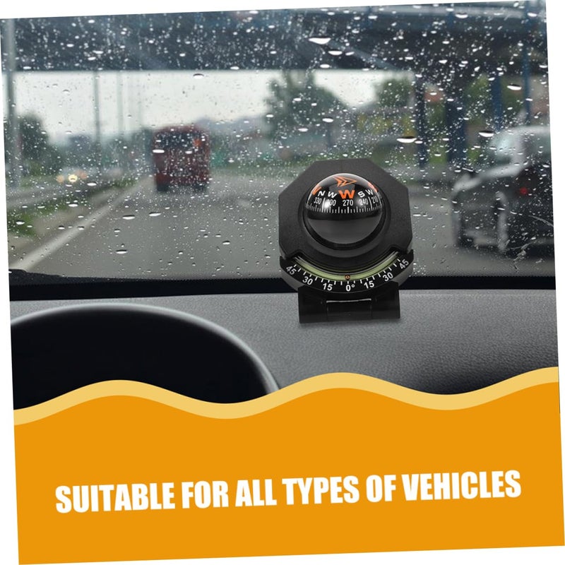 2Pcs Car Boat Dashboard Mount Auto Compass with Inclinometer Accurate Direction Display for Travel Safety - Image 4