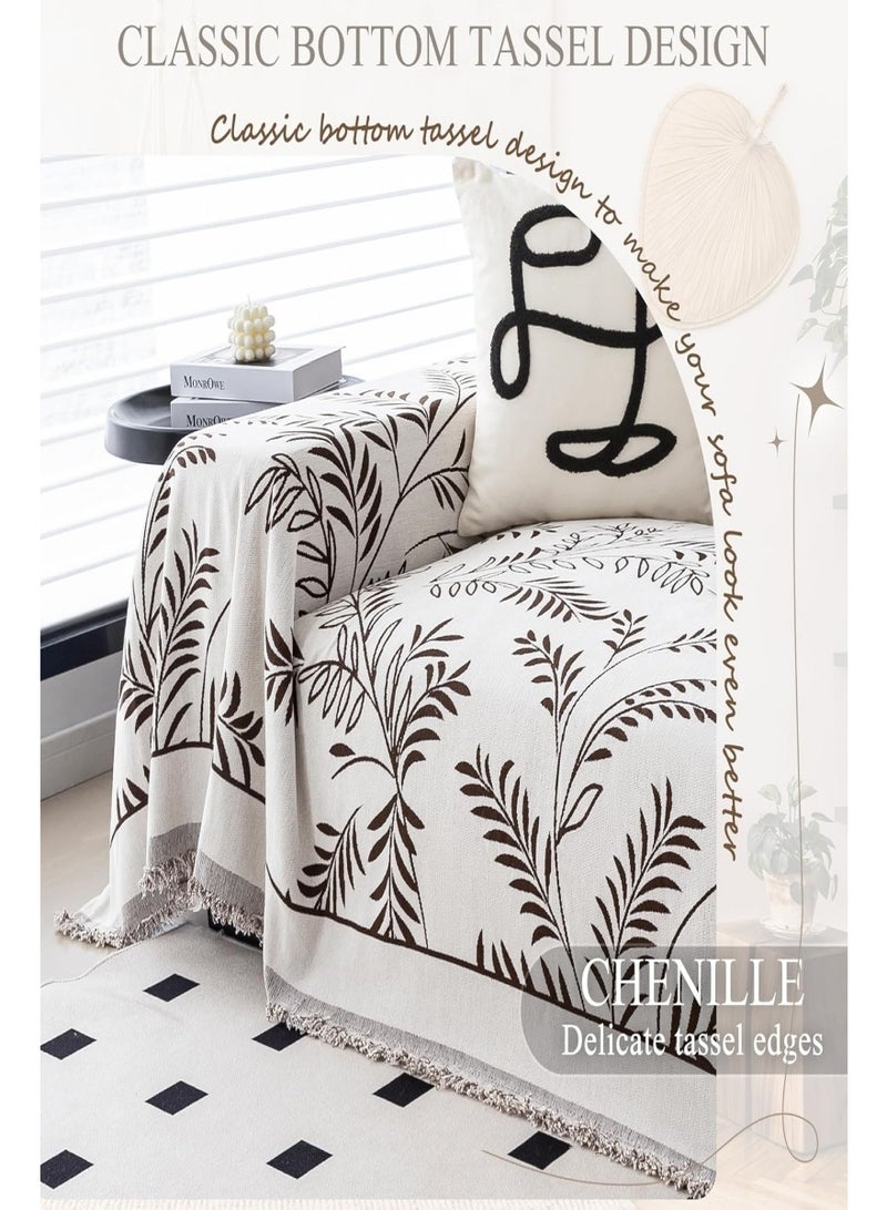 VarietyVoyageD 180*180 Double Sided Chenille Sofa Cover, Stylish Sofa Cover, Chenille Furniture Sofa Cover Towel, Four Seasons Chenille Sofa Cover Available Both Sides - Image 3