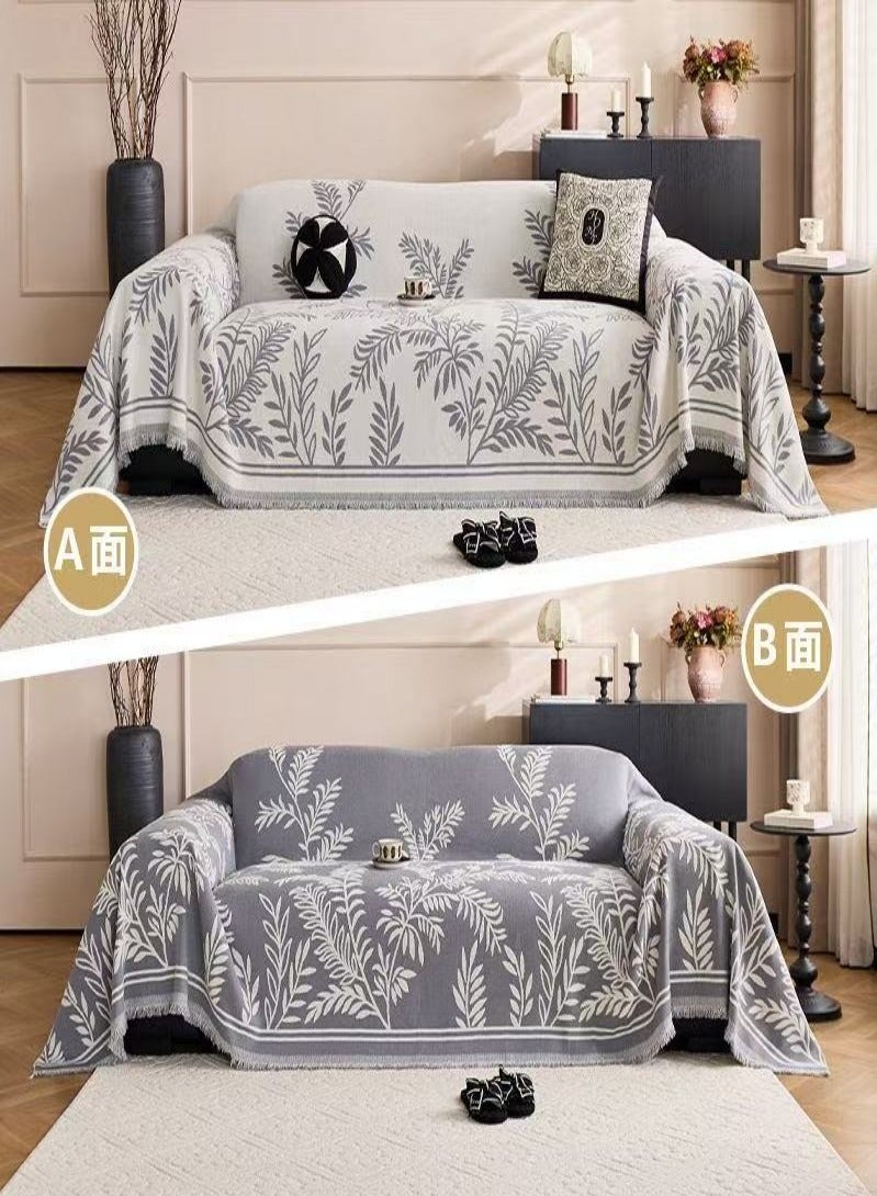 VarietyVoyageD 180*180 Double Sided Chenille Sofa Cover, Stylish Sofa Cover, Chenille Furniture Sofa Cover Towel, Four Seasons Chenille Sofa Cover Available Both Sides - Image 1