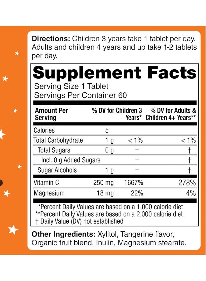 KidStar Nutrients Vitamin C Chewable Tablets Tangerine for Kids - Image 3