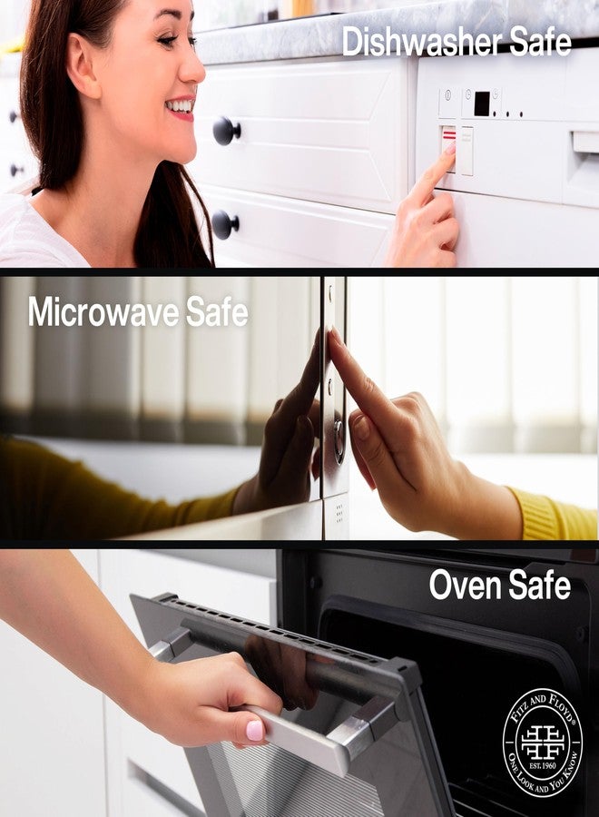 Everyday White أطباق سلطة بيضاء مزينة بنقشة زهور، طقم من 4 قطع، 8.87 بوصة - Image 5