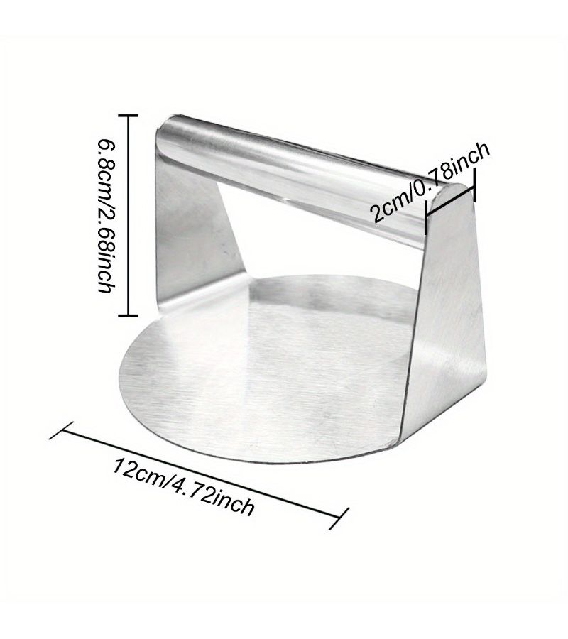 Cake Press Stainless Steel Hamburger Patty Maker With Heat Resistant Handle Manual Burger Tool For Grill Frying Homemade - Image 3