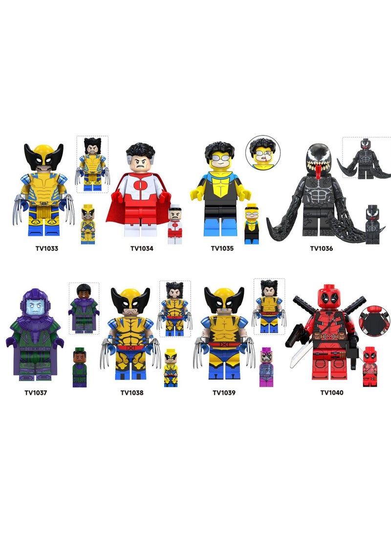 8-Piece Superhero Series Building Blocks Minifigures Model Toys Suitable For Boys Gifts Bag Pack  - Image 1
