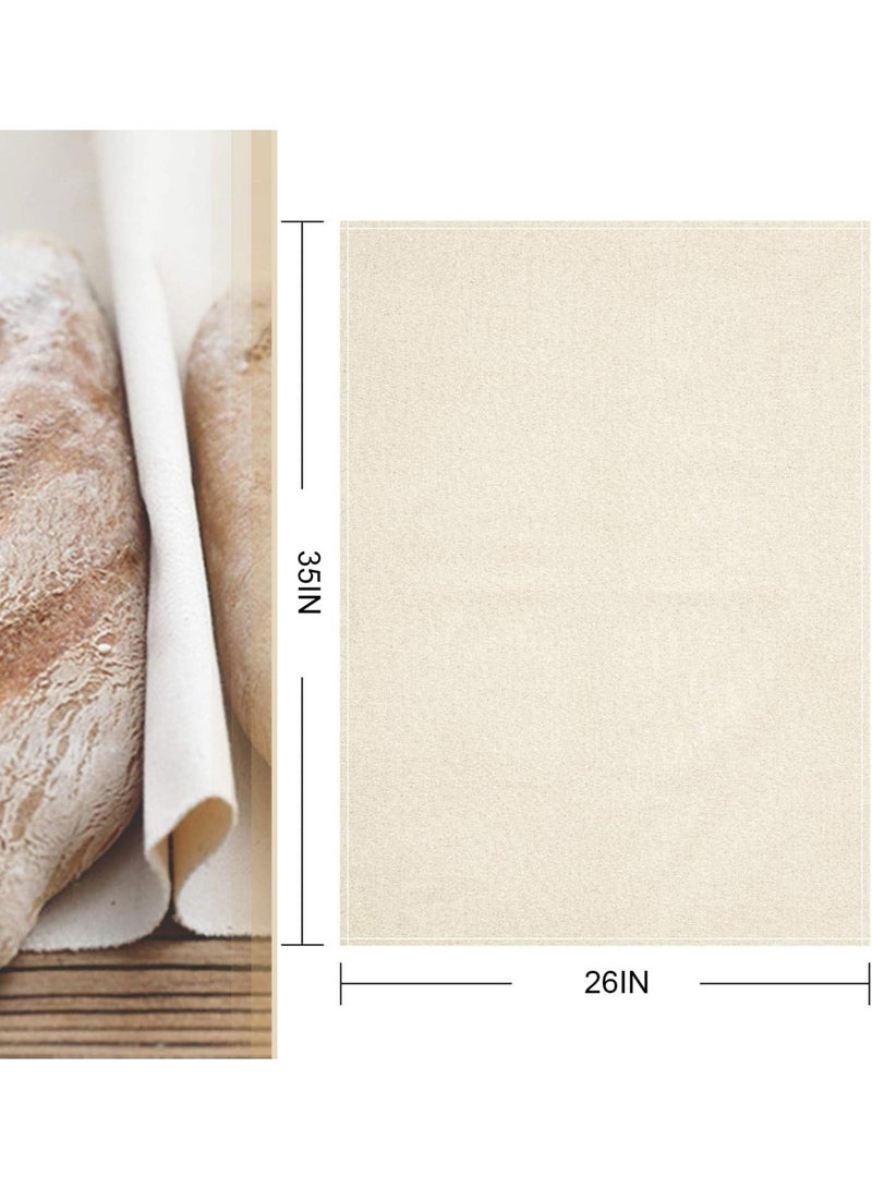 LAMAY Professional Bakers Couche Extra Large 35 x 25 Inch,Heavy Duty Linen Pastry Proofing Cloth for Bread Dough Baking,Thick Baking Bread Cloth for Baguettes,Loaves,Ciabatta - Image 2