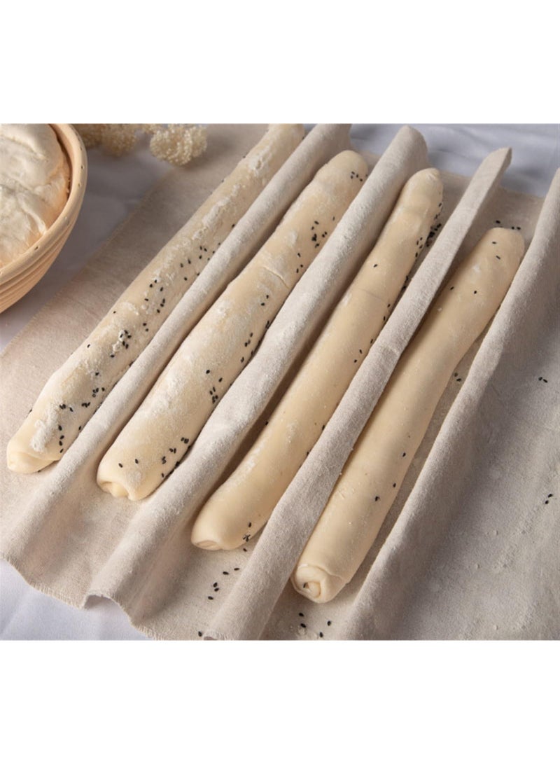 LAMAY Professional Bakers Couche Extra Large 35 x 25 Inch,Heavy Duty Linen Pastry Proofing Cloth for Bread Dough Baking,Thick Baking Bread Cloth for Baguettes,Loaves,Ciabatta - Image 3