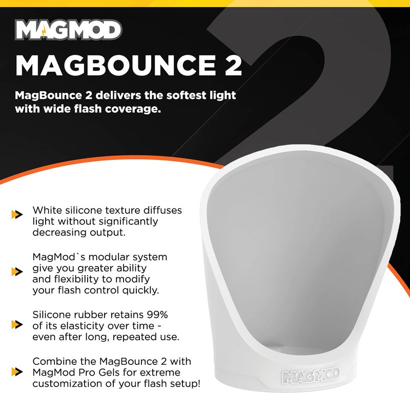 MAGMOD MagBounce 2 Flash Modifier by MagMod | Photography Lighting Bounce Modifier | Magnetic Light Diffuser Attachment | Lightweight Light Control | Light Diffuser - Image 4