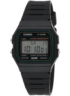 CASIO Casio Mens Quartz Watch, Digital Display and Rubber Strap F-91W-3DG  - Image 1