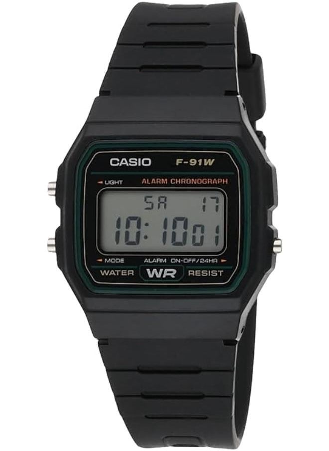 CASIO - Casio Mens Quartz Watch, Digital Display and Rubber Strap F-91W-3DG - Image 1