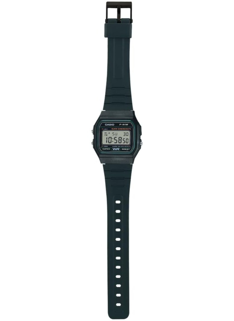 CASIO - Casio Mens Quartz Watch, Digital Display and Rubber Strap F-91W-3DG - Image 1
