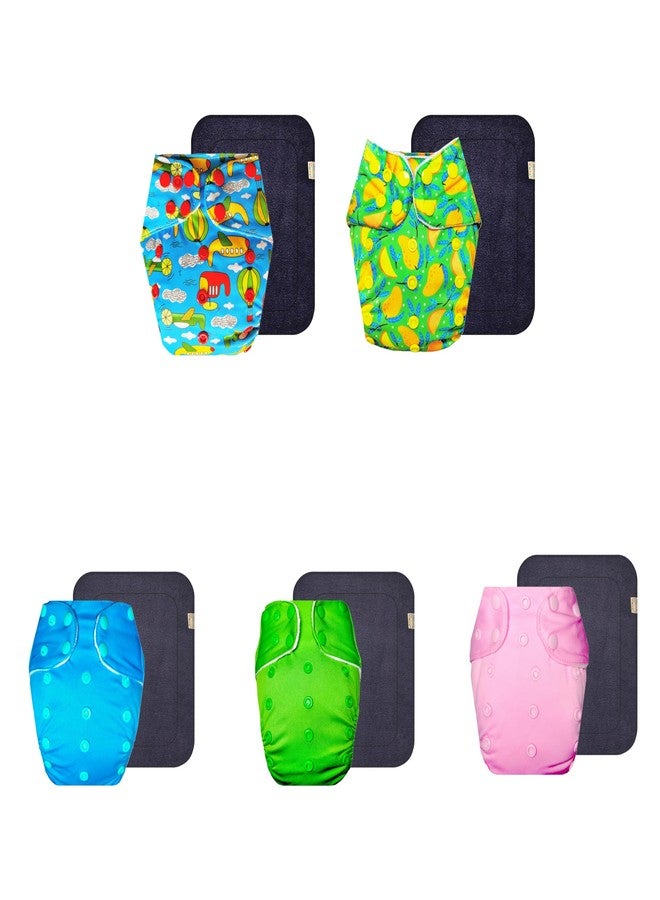 حفاضات دمبلدو القماشية الممتازة مع حشوة رمادية (عبوة من 5) | ملائمة ومريحة | تسمح بمرور الهواء | مناسبة للسفر | مصممة من قبل الأمهات | من 3 أشهر إلى 3 سنوات | للجنسين - Image 1