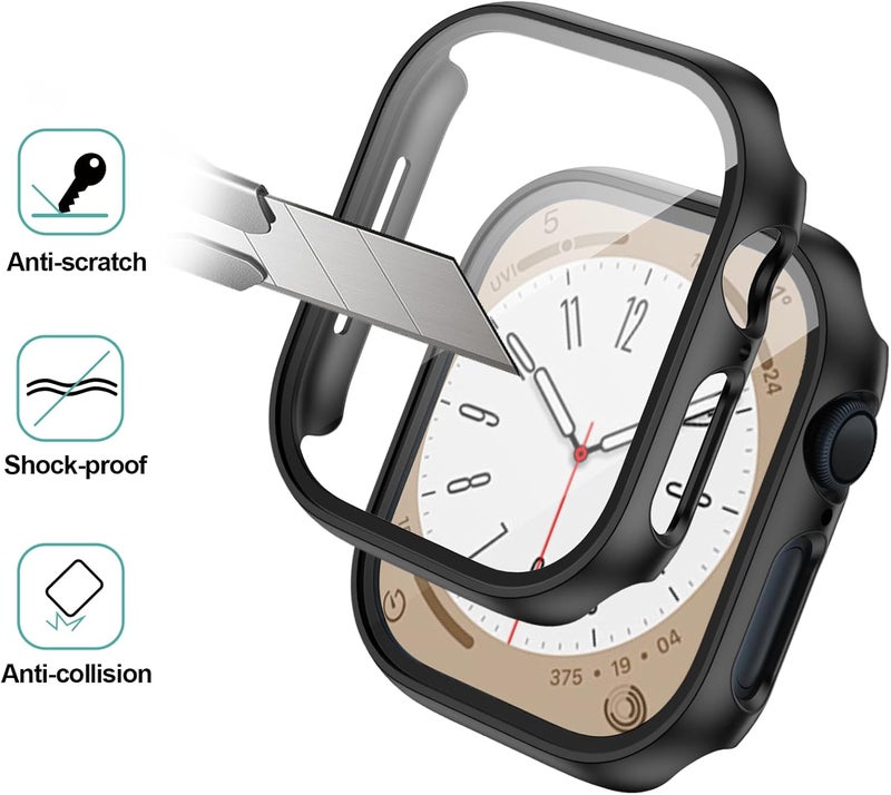 Commuter 6 Pack Case with Tempered Glass Screen Protector for Apple Watch 10 (2024) Series X 42mm,Slim Guard Bumper Full Coverage Hard PC Protective Cover HD Ultra-Thin Cover for iWatch 42mm - Image 2