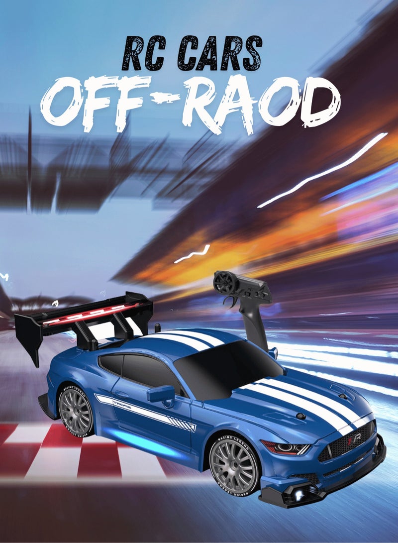 Harvestoy 1:24 Scale RC Drift Car, 30KM/H 4WD 2.4GHz Remote Control Cars with LED Light, Racing and 4 Drifting Wheels,  High Speed RC Racing Cars Toy Gift for Boys, Girls, Kids  - Image 3