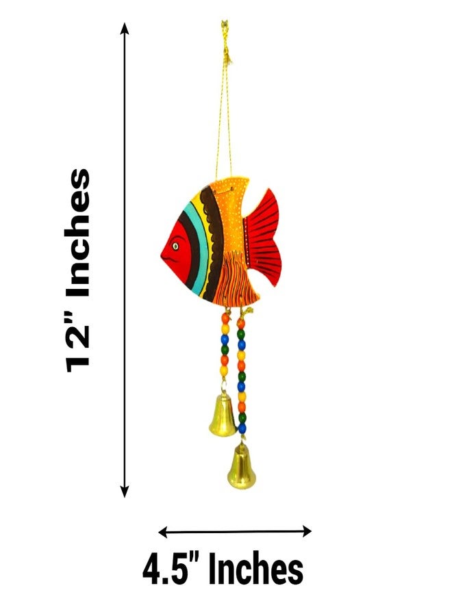 NOKHWAL Handmade Hanging Fish Hand Painted Fishes for Garden Main Door Balcony Wall Hanging Decoration Hanging Decorative Items for Room Office Wall Décor for Home (A) - Image 3