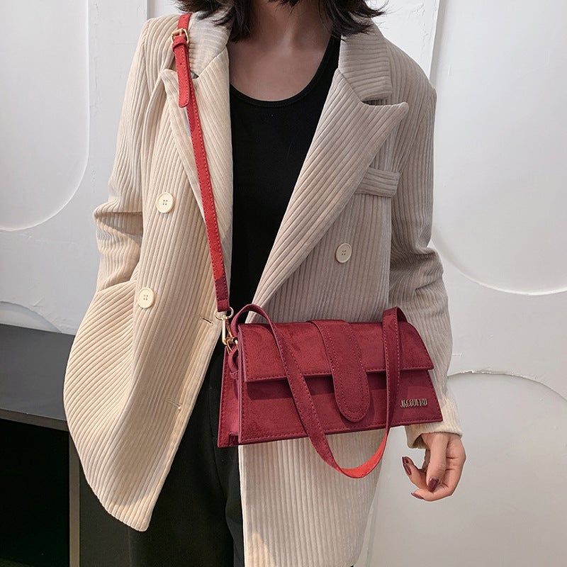 This Year'S Trendy Frosted Underarm Bag Autumn Internet Celebrity Style Versatile Single-Shoulder Textured Letter Crossbody Women'S Bag - Image 4
