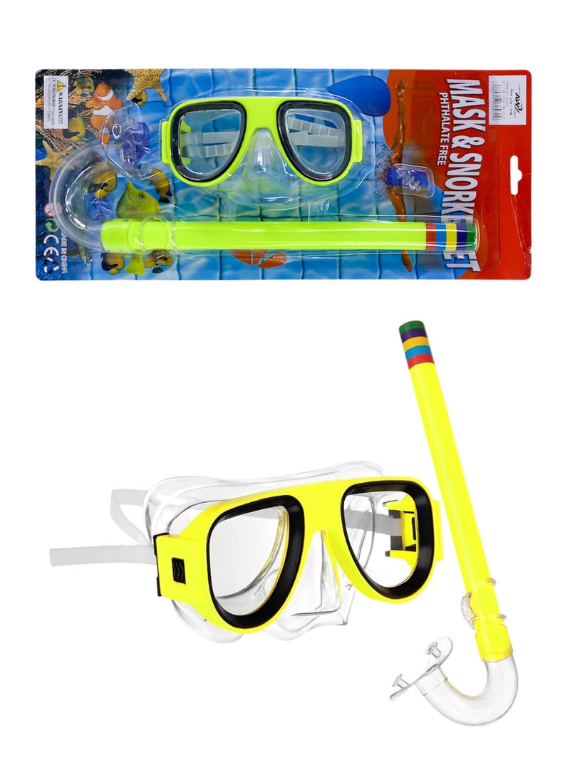 Diving and swimming mask set with snorkel for adults and children, featuring clear lenses and an adjustable, comfortable strap that helps reduce water leakage for a more enjoyable diving and exploration experience. - Image 4