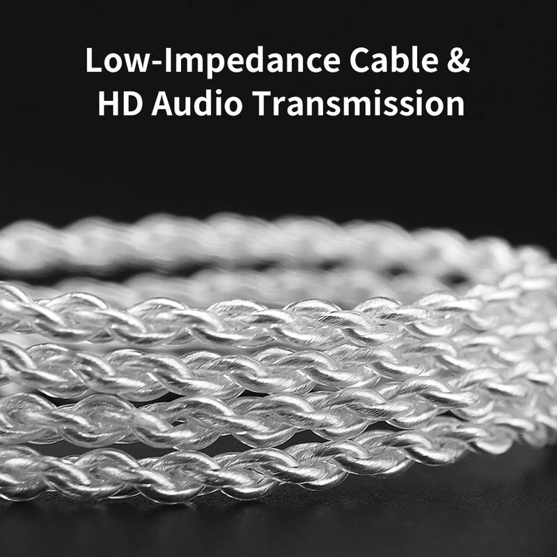 كيو كي زد كابل وموصل QKZ TC100 Earphone Cable Type-C 2PIN 0.75mm Wired Headphones Replacement Upgraded Wire For KZ ZSN ZSX PRO X ZS10 CCA TRN Headset, Black - Image 3
