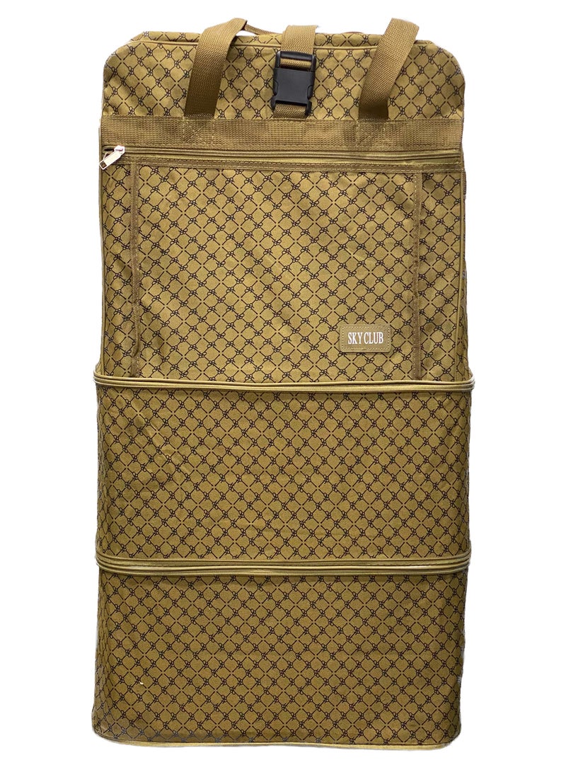 Foldable 6 Wheels Expandable Lightweight Duffel Bag 90 Cm Beige W111 - Image 1