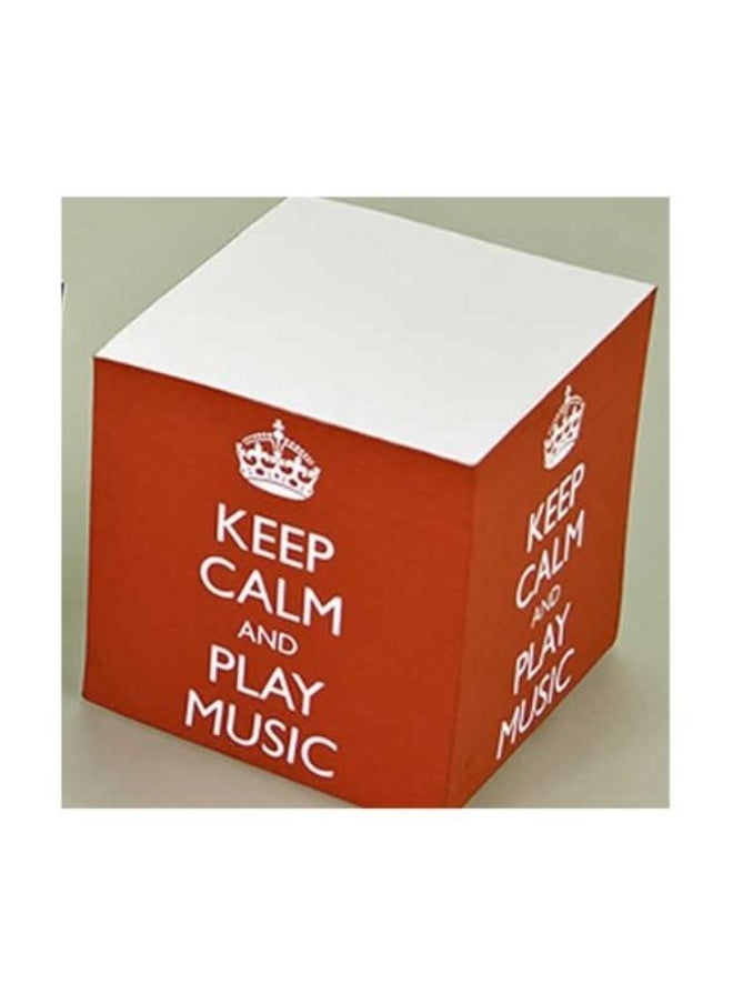 KEEP CALM PLAY MUSIC RED MEMO BLOCK  - Image 1