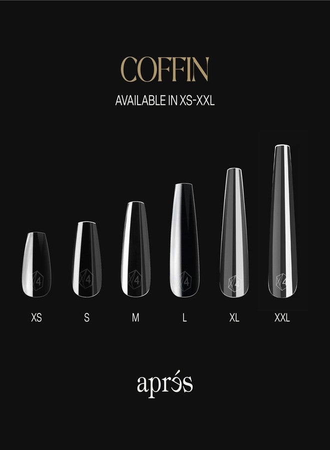 APRÉS Apres Gel-X® Coffin Box of Nail Tips | 280 Gel-X Tips, Soft Tips, 14 Sizes 00-9 | Half-sizes Included (Sculpted Coffin Extra Extra Long, 280 Count) - Image 4