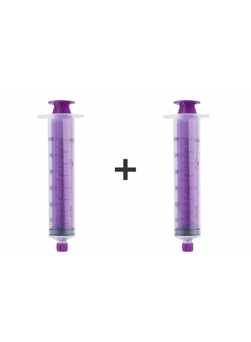Generic Brand 60ml ENFit Oral Enteral Syringe – Sterile | Pack of 2