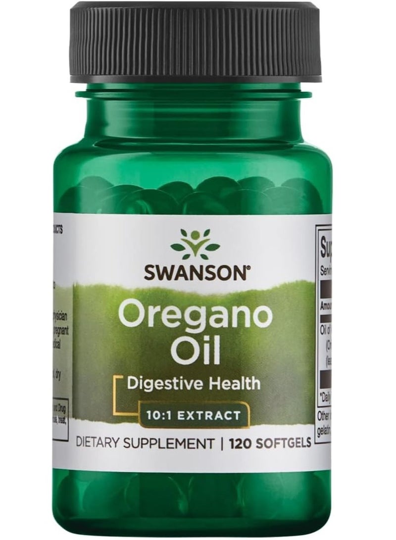 SWANSON Oregano Oil 10:1 Extract- Digestive health 120 Softgels 4 months supply - Image 1
