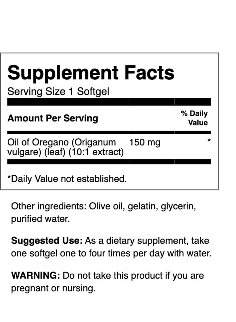 SWANSON Oregano Oil 10:1 Extract- Digestive health 120 Softgels 4 months supply - Image 2